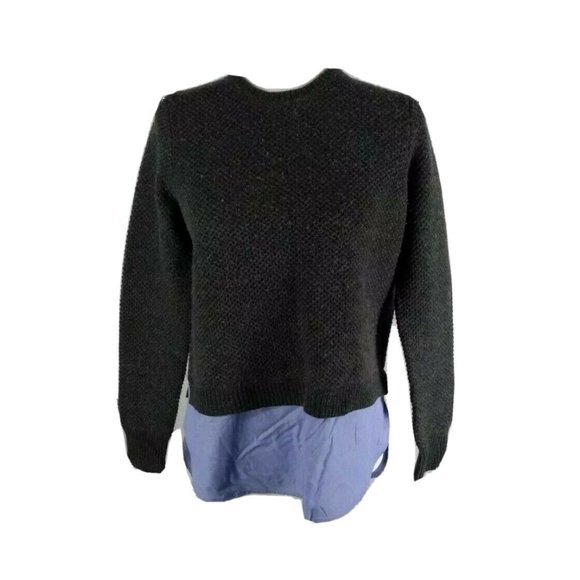 J. Crew Charcoal Gray Sweater with Light Blue Layer - Picture 4 of 7